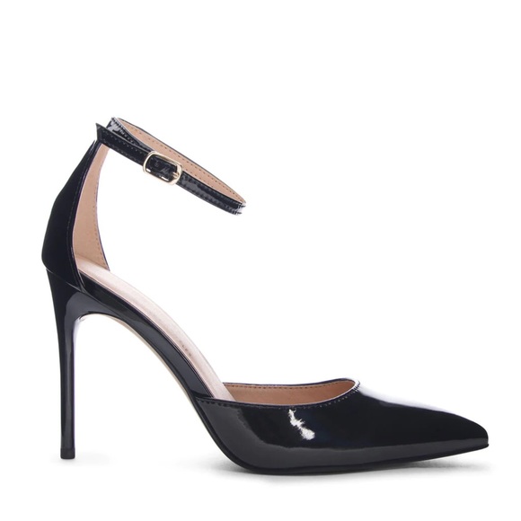 Chinese Laundry Dolly Heels Point Toe Ankle Strap Stiletto Heels - Black - Picture 2 of 5